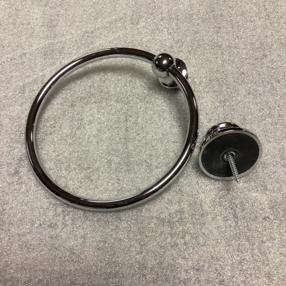 Silver Chrome Wall Mount Towel Ring - Picture 5 of 7